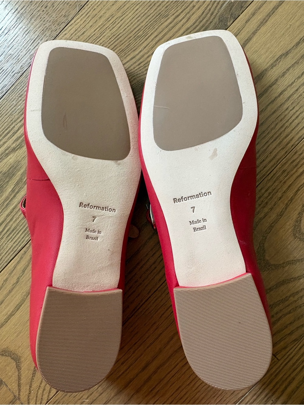 Reformation Melissa Red Mary Jane Flats 7 - Picture 4 of 5